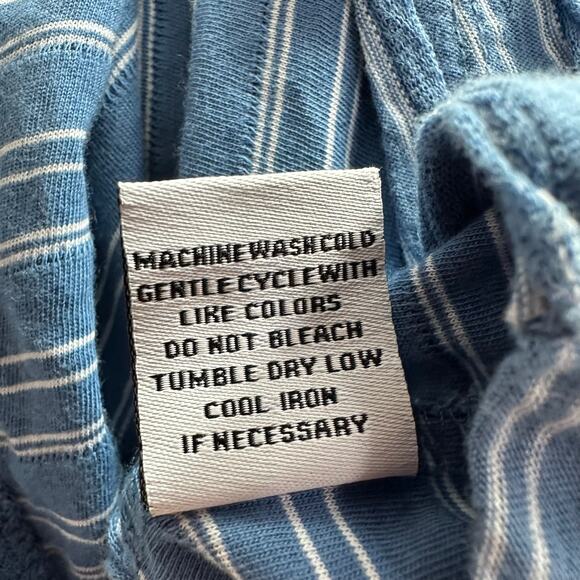 Habitat Womens Top Medium Blue Textured Asymmetrical Blouse 100%‎ Cotton Comfort - Picture 5 of 5